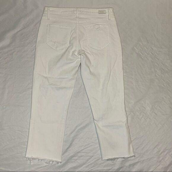 Paige Womens Bridgette Mid Rise Crop White Destroyed Jeans 26 - Picture 8 of 12